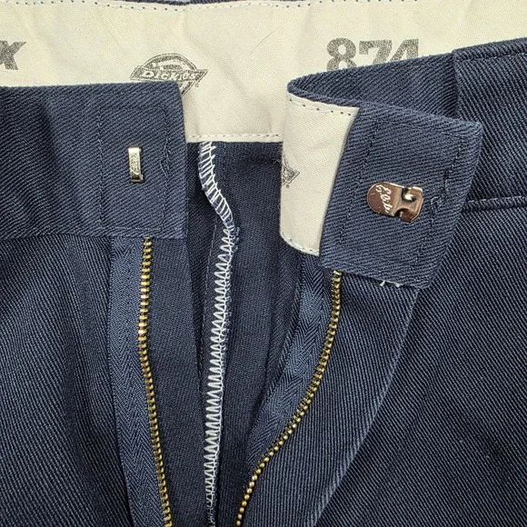 Dickies Pants Mens 32x28 Navy Straight Leg 874 Original Fit Flex Dark Wash - Picture 5 of 10